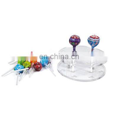 Two- Tier Clear Round Acrylic Lollipop Display Stand With Holes and Screws photo-4