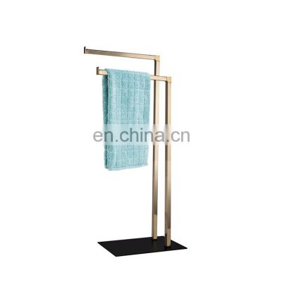 Multifunctional bathroom standing hotel stainless steel towel rack houseldhold bath towel rack tempered glass base towel rack