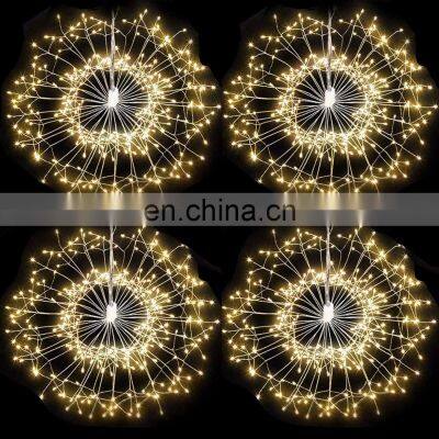 8 Mode Battery Operated 600L Christmas Decorative Outdoor Patio Starburst Rechargeable Led Fairy String Lights