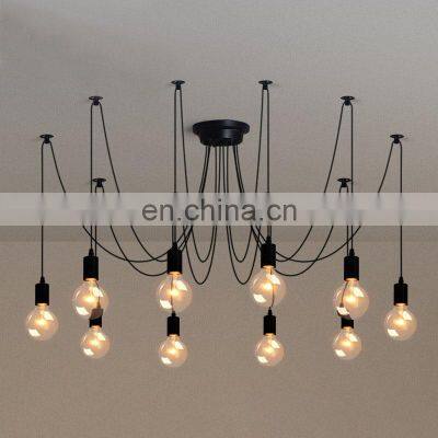 Vintage Industrial DIY Ceiling Lamp Suit Edison Bulb Beautiful Atmos Long Lights Spider Pendant Foyer Luxury Fixture Chandelier photo-5