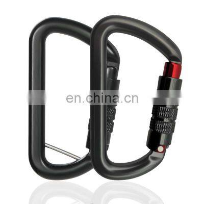 JRSGS 6-11kN D-Shaped Light Weight Snap Hook Aluminum Carabiner With Screw for Outdoor Hammock Clip S7807