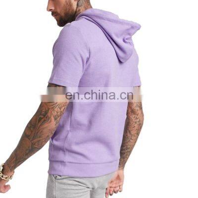 Custom Color Elastic Mens Purple T Shirts Short Sleeve Men's Hoodies Tshirt Pocket Tshirt In Bulk photo-3