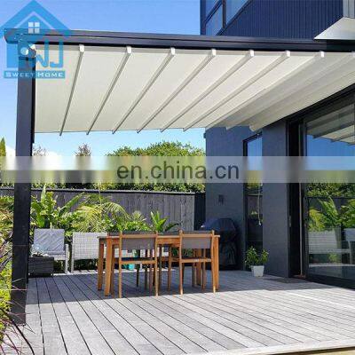 Remote Control Electric Retractable  PVC Pergola Outdoor Removable Cover