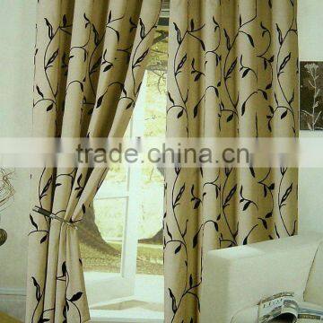 flocking eyelet window curtain