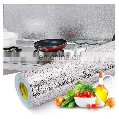 Wallpaper Peel And Stick Aluminum Foil Sticker Wallpaper Self Adhesive Oil-Proof Heat Resistant Wall Sticker