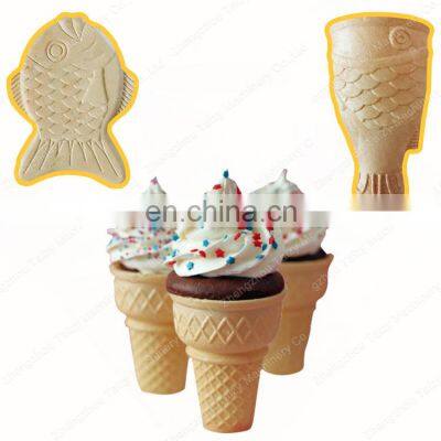 automatic fish shape wafer ice cream cone making machine