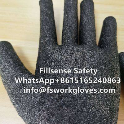 7 Gauge Polyester Loop Napping Liner Crinkle Coated Latex Winter Gloves photo-5