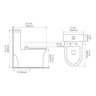 CUPC Certified Bathroom Ceramic One Piece Skirted Elongated Toilet photo-3
