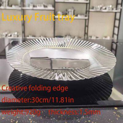 Stainless Steel Fruit Tray Restaurant & Hotel Supplies Serving Trays Dishes Dining Plates photo-5