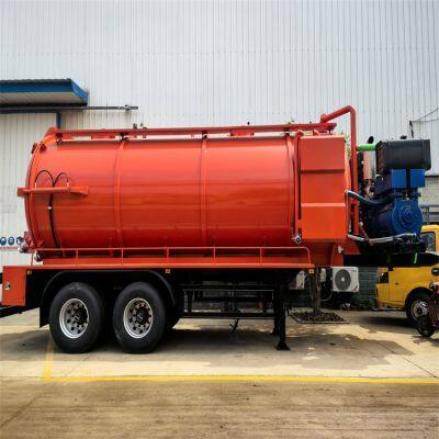 Customized 22 square meter semi trailer oil drilling mud suction truck for export