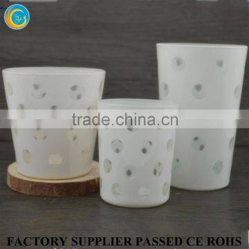 Decoration China Popular items White Glass Candle Holders