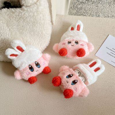 Mignons étuis protecteurs pour écouteurs AirPods 1 2 3 Pro en peluche en forme d'oreilles de lapin, couverture protectrice en peluche douce et moelleuse pour la bo?te de recharge sans fil d'Apple