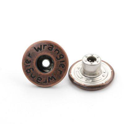 Custom EngravedCopper I Brass Metal Jeans Button Denim Clothes Jacket for Jeans Denim photo-4