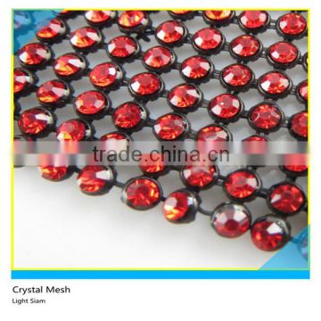 Hot Fix Strass Mesh Ss10 3mm Light Siam Crystal Black Aluminum Base Without Glue