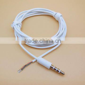 low price stereo audio cable 3.5mm plug to 4 wire end