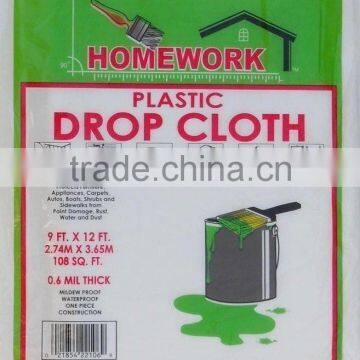 PLASTIC DROP CLOTH PAINTING HOME IMPROVEMENT DISPOSABLE DROP COVER SHEET