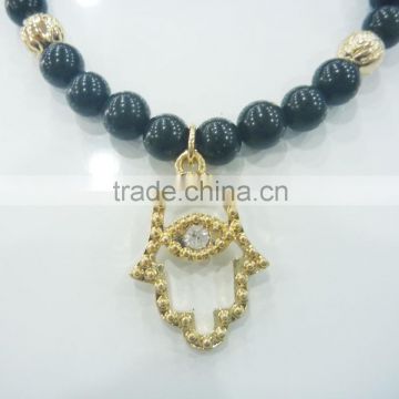 FASHION Beaded Elastic Hamsa Hand BRACELET photo-2