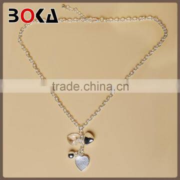 charming women heart shape pendant necklace wedding anniversary engagement gift party alloy plated chain neckline for dress                        
                                                Quality Choice