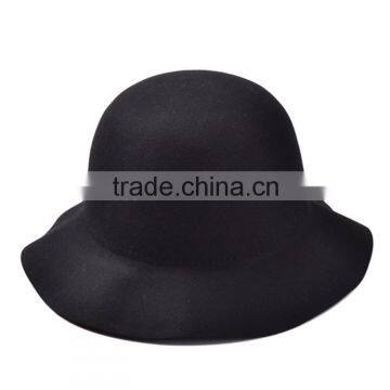 New Arrival Casual Vintage Elegant Lady Women Wide Brim Fedora Real Wool Hat