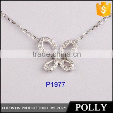 Dubai jewellry butterfly necklace girl's silver sterling necklace fashion jewelry