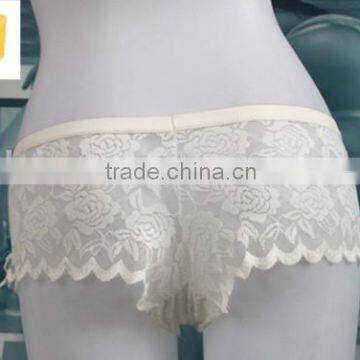 Ladies Hot White Flower Lace Wave Side Garment Panty photo-3