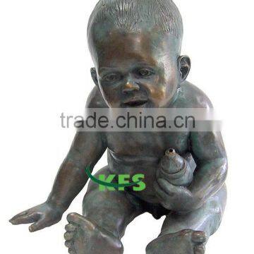 Bronze funny nude baby sculpture