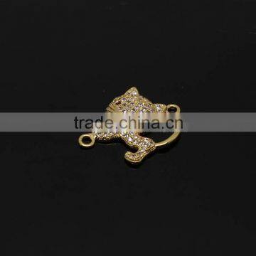 CZ6472 Lovely mirco cz pave cat charm connectors