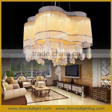 gold color crystal Stainless Steel Material European Pendant Light for home lighting D072/8+4