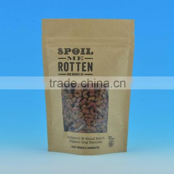 Kraft Paper Bag with Window Standing up kraft Packaging Bags Zipper kraft paper Coffepackages Manufacturers in Sangye