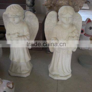 Natural hand stone carving small angel marble statues