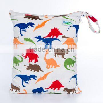 Two Pockets Printed Biaper Bag Washable Wetbag With Zipper photo-2