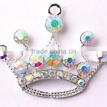 Wow!! Bulk Cheap Charm crystal crown rhinestone pendants for kids jewelry amking!