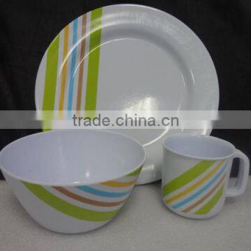 Solid melamine dinner set of 3 pcs