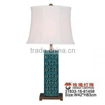 antique table lamp in square porcelain