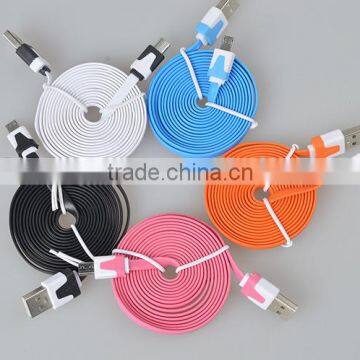 Multi-color Flat Wire Micro Usb a Data Charging Cable for Iphone photo-3
