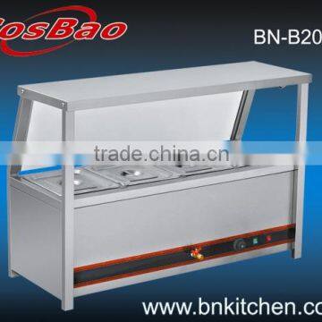 Restaurant food warmer bain marie with shelf