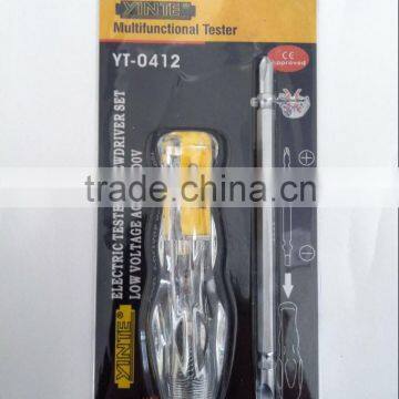 China Manufacture Hot Sell AC100-500V Acrylic Crystal Handle and 6150 CR-- V Tool Rod Screwdriver Type Voltage Tester photo-2