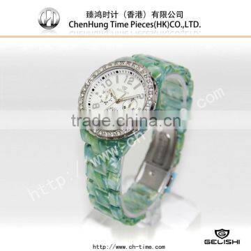 Stainless steel case back resin band military hello kitty watches