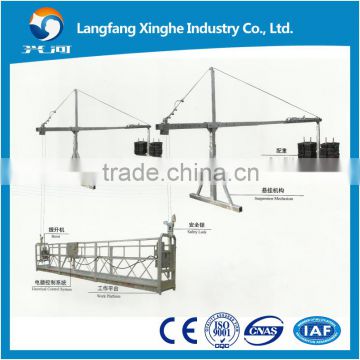 800kg construction temporary gondola / aluminum electric mobile scaffolding / supended rope platform for cleaning