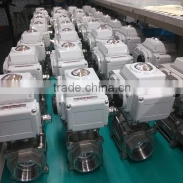 SS304 /SS316 Electric 3PC Ball Valve 220V AC/110V AC/ 24V DC