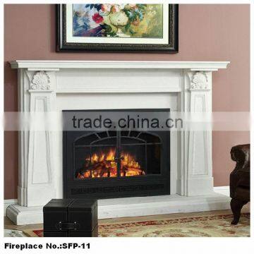 Home Beautiful Polished Marble Stone decor Flame Electric Fireplace Wall Mounted