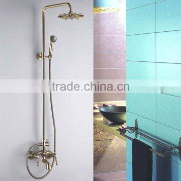 Double Handle Bath & Shower Mixer, Brass Shower Rod, Bronze Finish