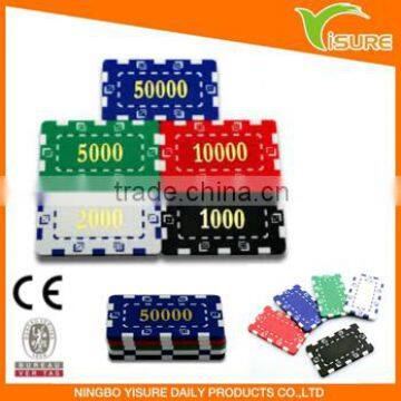 New Rectangular Chips model,hot stamping value rectangular poker chip