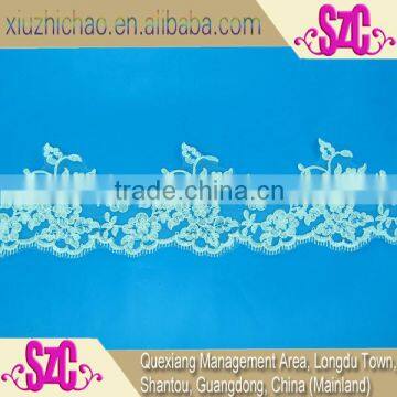 Factory Direct Sales 4cm cord white embroidery designs by the yard bridal lace