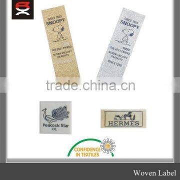 Luxury metallic thread woven label ,brand woven label