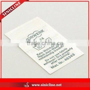 Sinicline Customized Twill Cotton Printed Care Label for Clothes