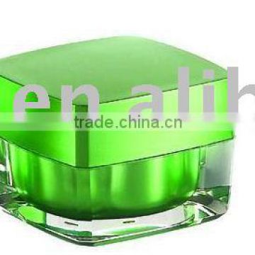 15g/30g/50g Green acrylic cream jar cosmetic packaging jars