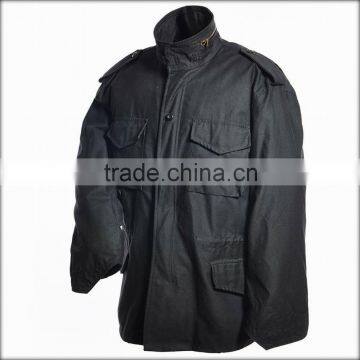 Black colour winter coat m-65 field jacket type with waterproof maintain warmth