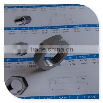 3/4 inch female pipe threaded 304 stainless steel hex locknut 150#