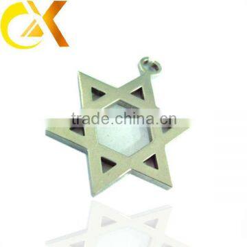 Wholesale cheap stainless steel hollow silver six 6 star pendant